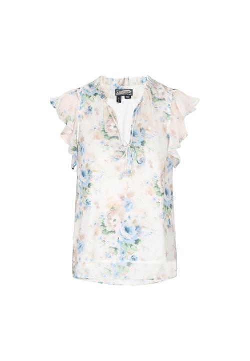 DreiMaster Vintage Bluse 'Vintage'  lysebeige / blå / uldhvid