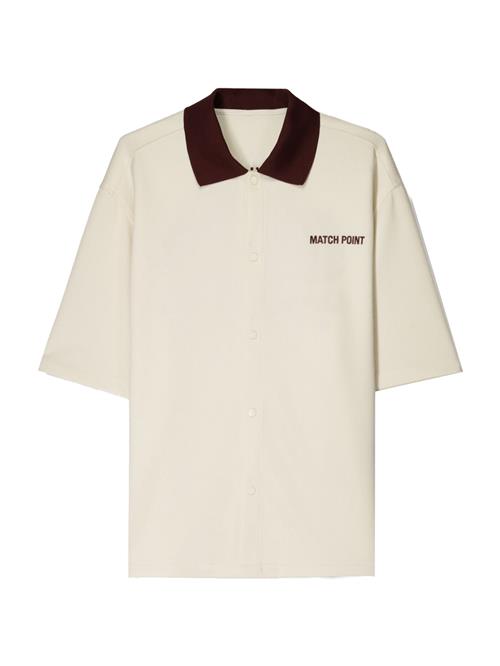 Bershka Skjorte  vinrød / offwhite