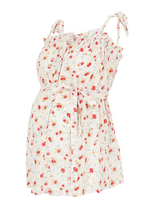 MAMALICIOUS Bluse 'MLORA'  grøn / rød / hvid