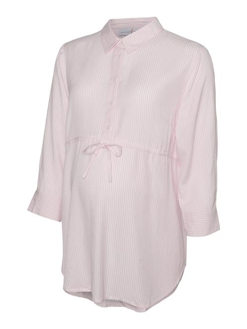 MAMALICIOUS Bluse 'MLNICOLA LIA'  lyserød / hvid