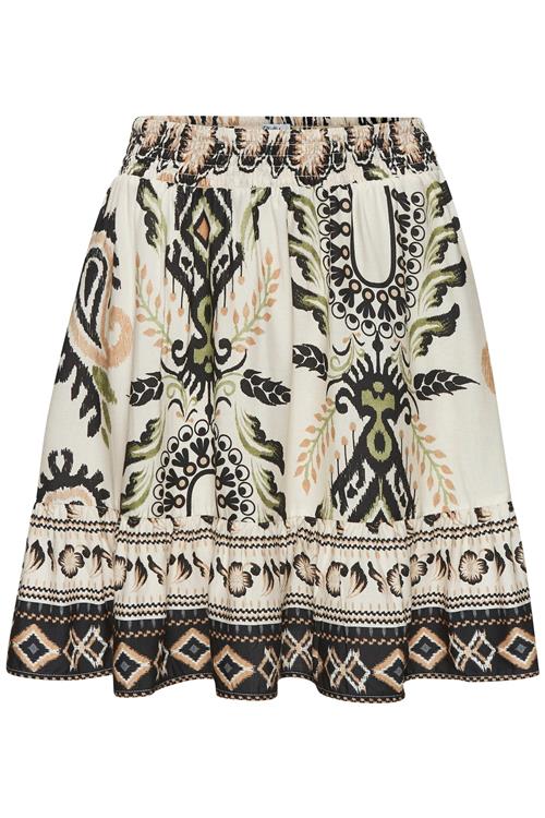 BUFFALO Nederdel  sand / pastelgrøn / pudder / sort