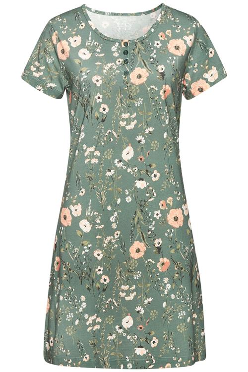 LASCANA Natskjorte  smaragd / fersken / sort / offwhite