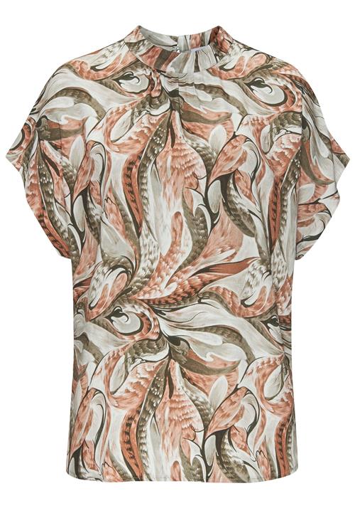 LASCANA Bluse  kastaniebrun / oliven / mørkegrøn / offwhite