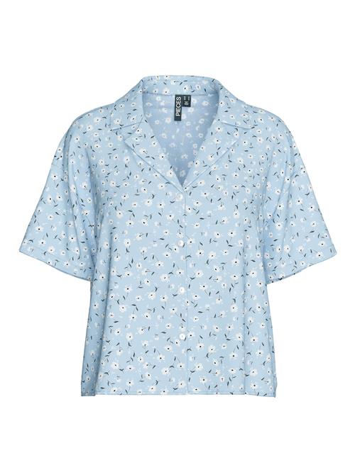 PIECES Bluse 'PCNya'  blå / mørkeblå / hvid