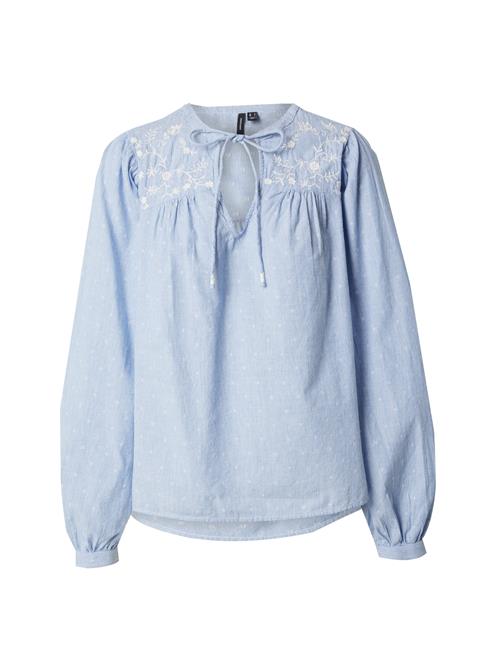 VERO MODA Bluse 'VMNika'  lyseblå / hvid