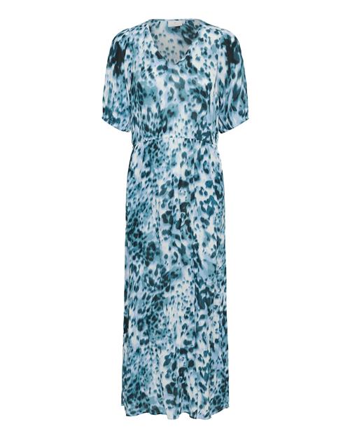 Kaffe Kjole 'KAIsolde Amber'  cyanblå / lyseblå / mørkegrøn / hvid