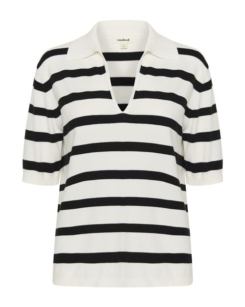 SOAKED IN LUXURY Pullover 'SLSpina'  sort / hvid