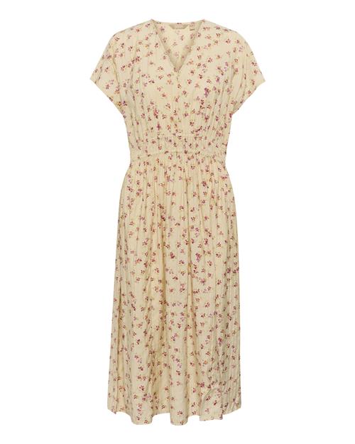 CULTURE Kjole 'CUPuglia Gally'  khaki / orange / lyserød / uldhvid