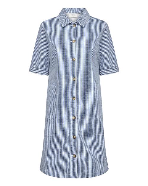 Cream Blusekjole 'Berta'  blå / hvid
