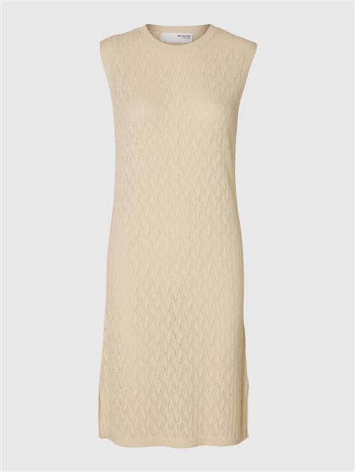 SELECTED Strikkjole  beige
