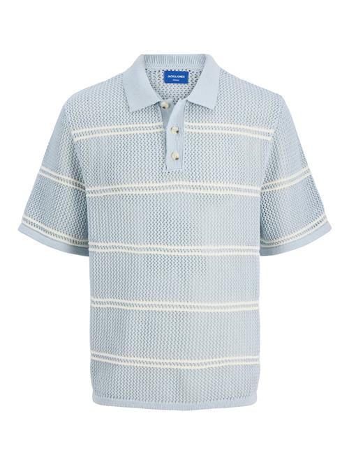 JACK & JONES Pullover 'JORSUMMER'  lyseblå / hvid