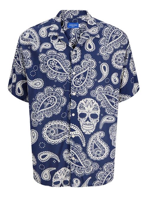 JACK & JONES Skjorte  mørkeblå / hvid