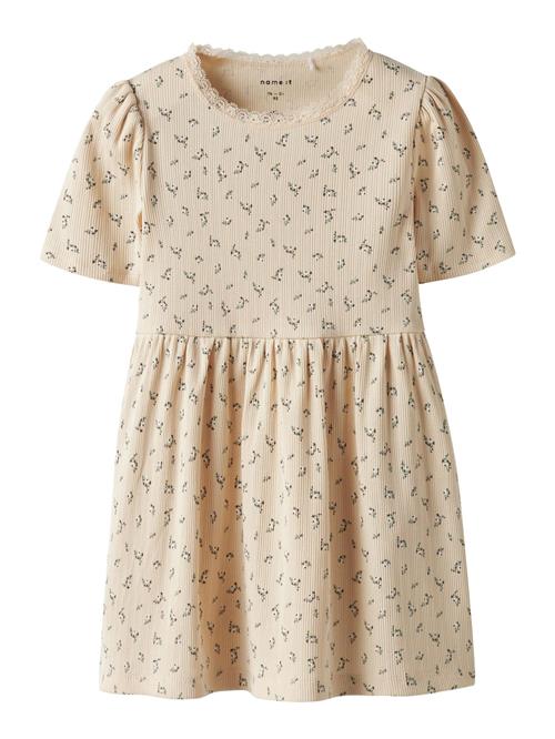 NAME IT Kjole  pastelgul / grå / sort / hvid