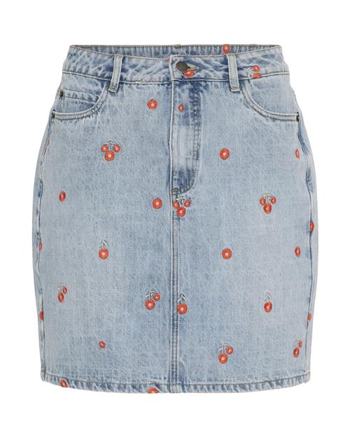 Kaffe Nederdel 'Babeth'  blue denim / rød