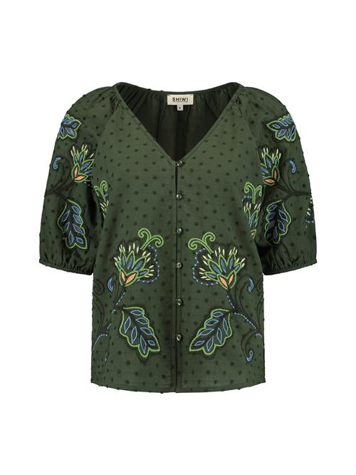 Shiwi Bluse 'Erin Dobby'  royalblå / lysegrøn / mørkegrøn / abrikos