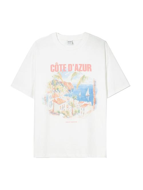 Bershka Shirts  ecru / blå / orange