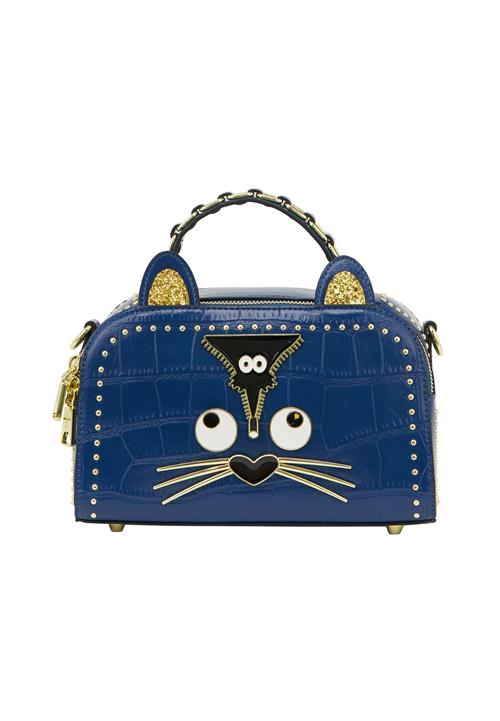 MYMO Håndtaske 'Pop Eyetheme'  mørkeblå / gul / sort / hvid