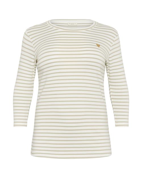 KAFFE CURVE Shirts 'KCLia'  mørkebeige / hvid