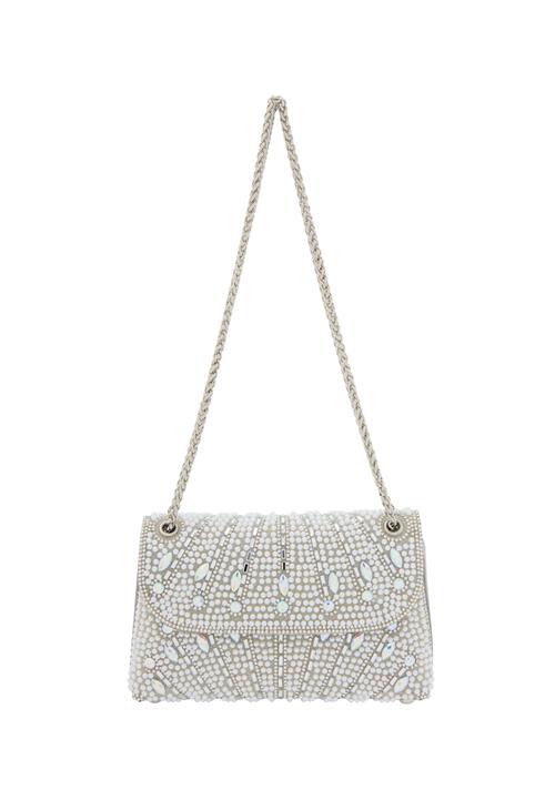 faina Skuldertaske  sølvgrå / sølv / hvid