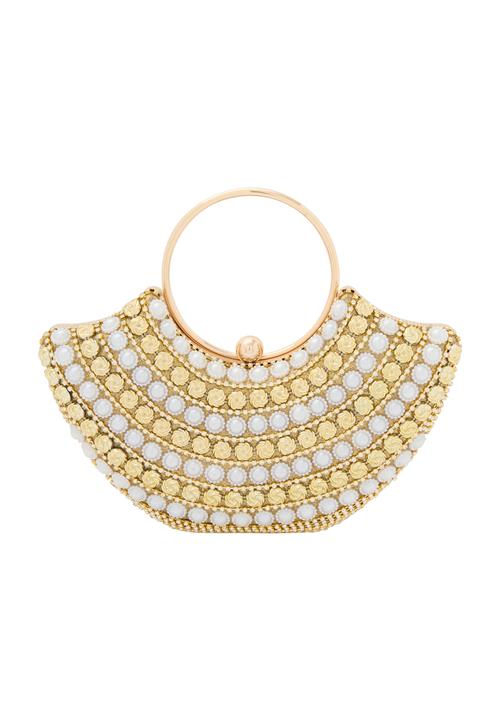 faina Clutch  guld / hvid