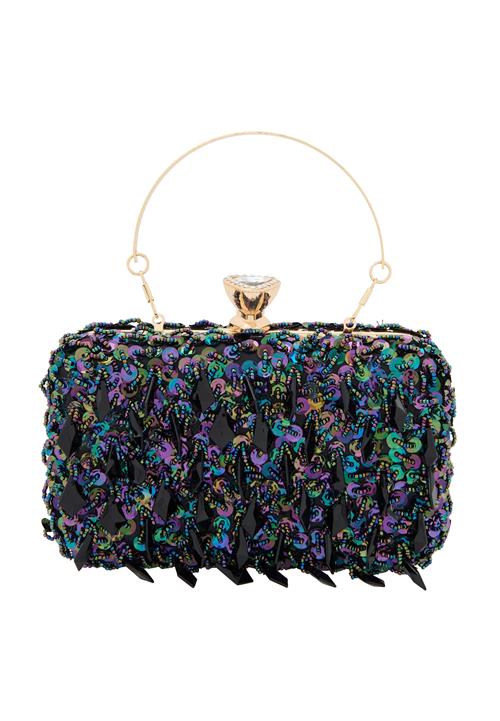 faina Clutch  ultramarinblå / blandingsfarvet