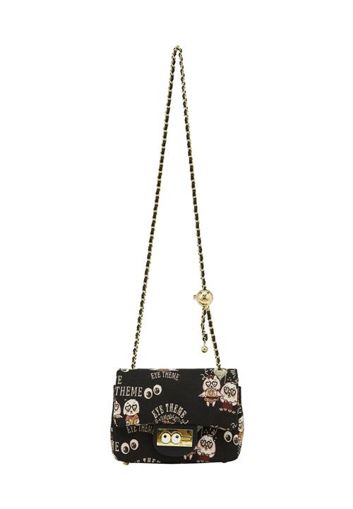 MYMO Skuldertaske 'Pop Eyetheme'  gylden gul / mørkeorange / sort / hvid