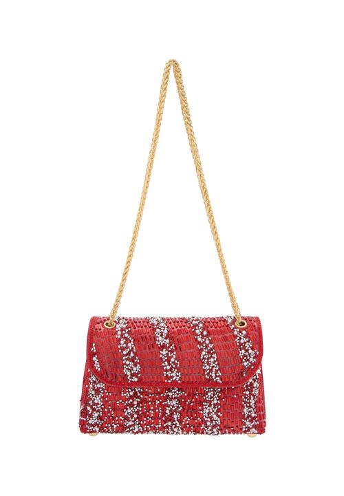 faina Skuldertaske  brandrød / hvid