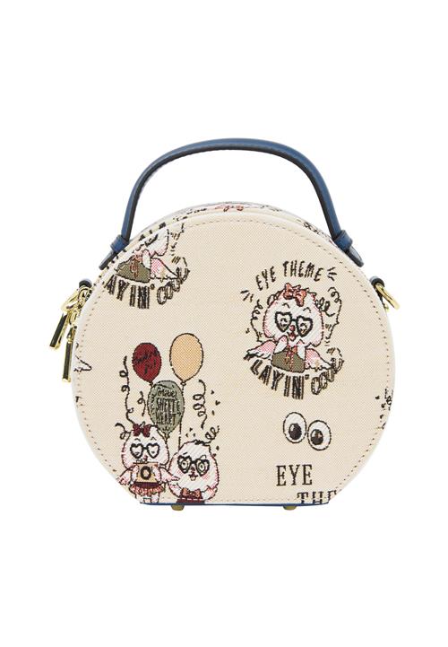 MYMO Skuldertaske 'Pop Eyetheme'  oliven / rød / hvid