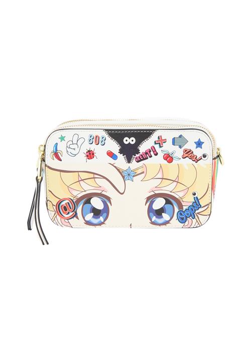 MYMO Skuldertaske 'Pop Eyetheme'  blå / rød / sort / hvid