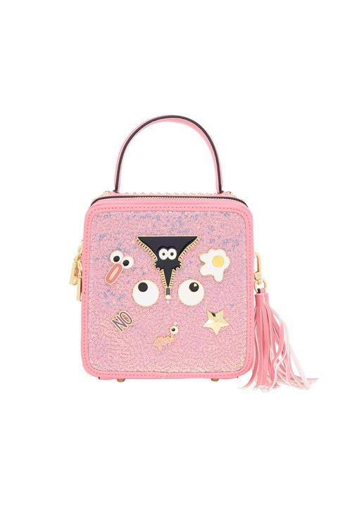 MYMO Håndtaske 'Pop Eyetheme'  guld / lyserød / sort / hvid