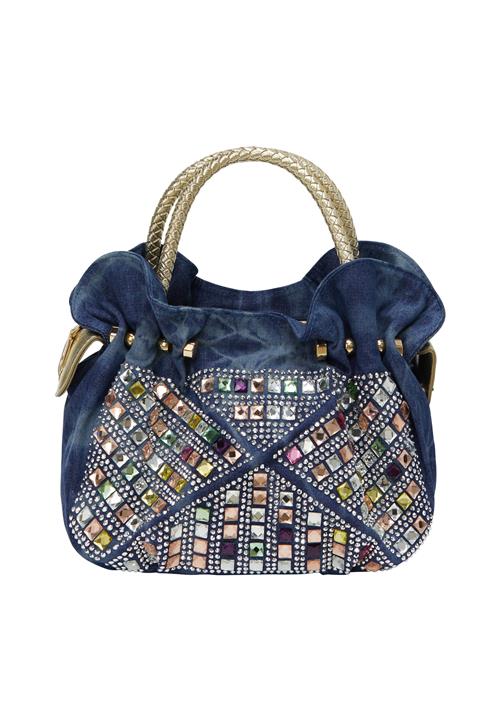 faina Håndtaske  marin / guld