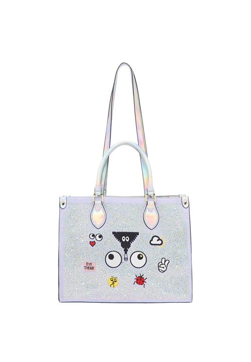 MYMO Håndtaske 'Eyetheme'  knaldrød / sort / sølv / hvid