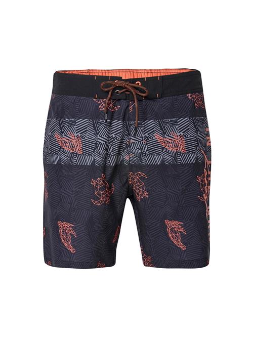 KOROSHI Badeshorts  grå / orange / sort