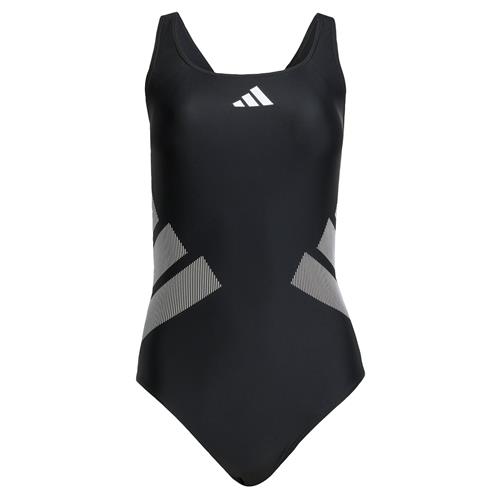 ADIDAS PERFORMANCE Sportsbadedragt 'Logo C-back'  grå / sort / hvid