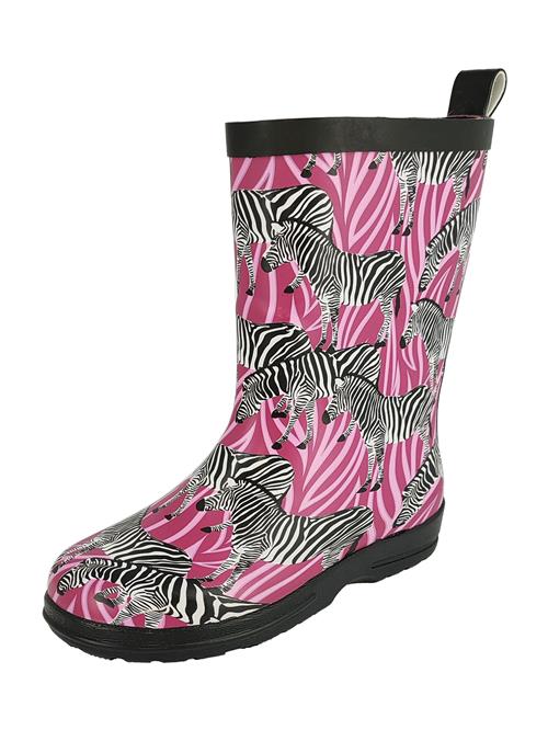 BECK Gummistøvler 'Zebra'  lyserød / mørk pink / sort / hvid