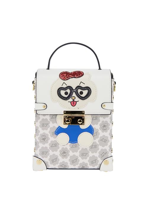 MYMO Håndtaske 'Pop Eyetheme'  blå / lysegrå / rød / hvid