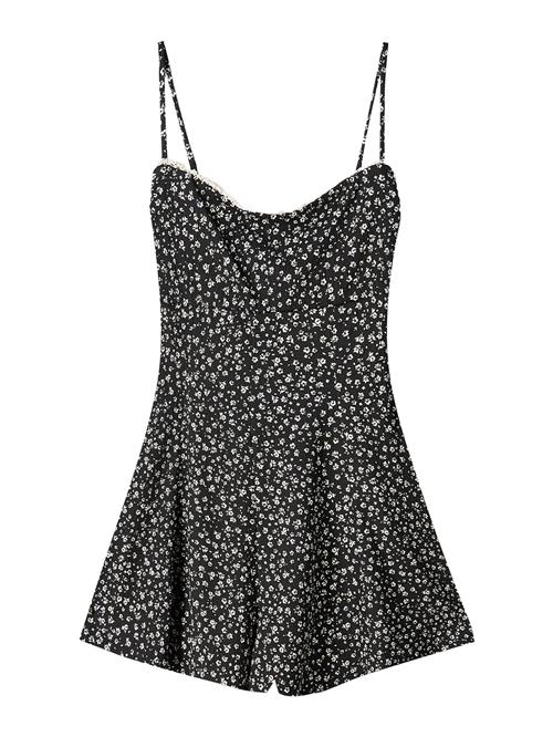 Bershka Jumpsuit  sort / hvid