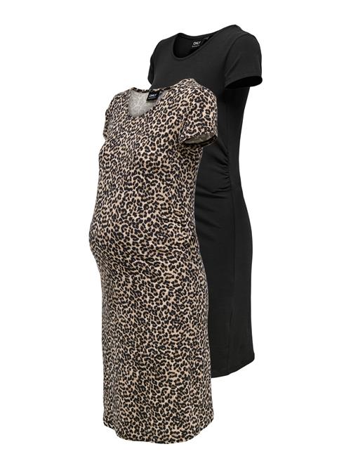 Only Maternity Kjole 'OLMLovely'  beige / camel / ecru / sort