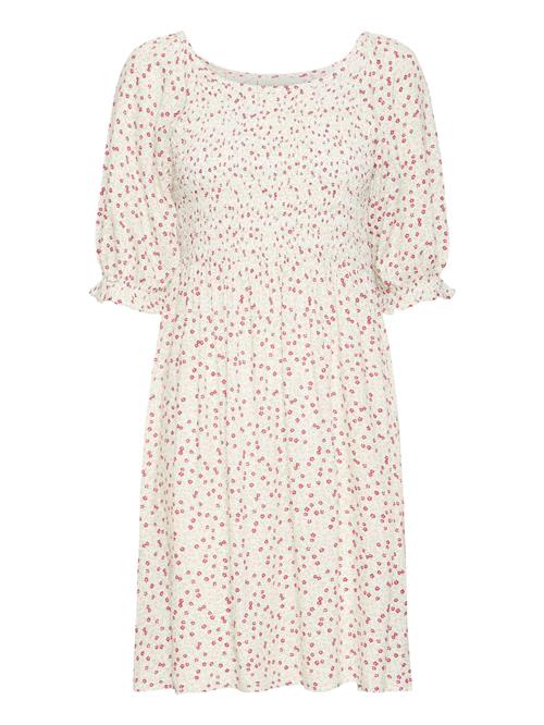 ICHI Kjole 'Vera'  beige / lysegrøn / lys pink / rød