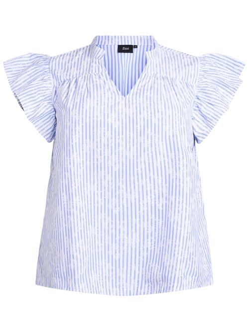 Zizzi Bluse 'VKatja'  royalblå / hvid