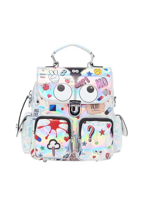 MYMO Rygsæk 'Pop Eyetheme'  blå / rød / sort / sølv