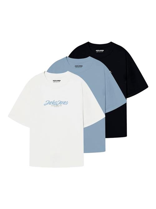 JACK & JONES Bluser & t-shirts  pastelblå / sort / hvid