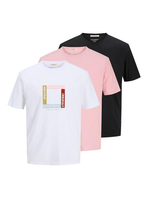 JACK & JONES Bluser & t-shirts  pastelpink / sort / hvid