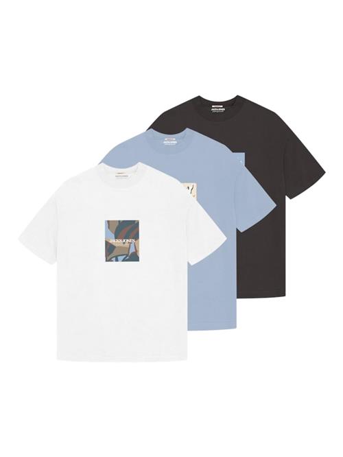 JACK & JONES Bluser & t-shirts  pastelblå / mørkegrøn / sort / hvid