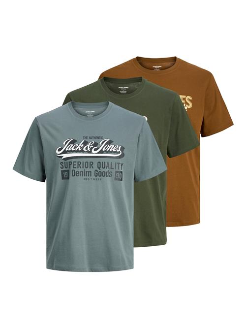 JACK & JONES Bluser & t-shirts  dueblå / karamel / mørkegrøn / hvid