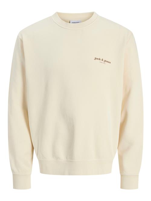 JACK & JONES Sweatshirt 'JJEDover'  brun / uldhvid