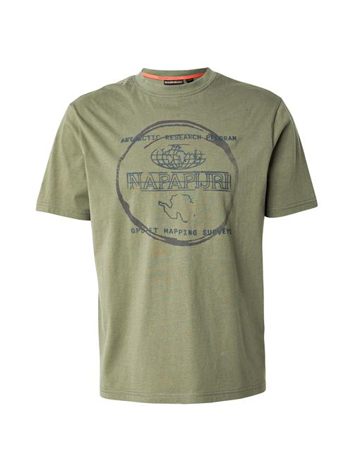 NAPAPIJRI Bluser & t-shirts 'S-Bald'  mørkegrå / grøn