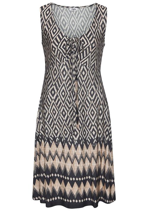 BUFFALO Kjole  beige / brun / sort