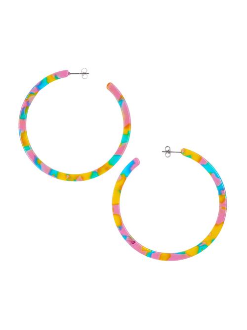 Fräulein Wunder Øreringe 'Anne'  aqua / gul / guld / lyserød