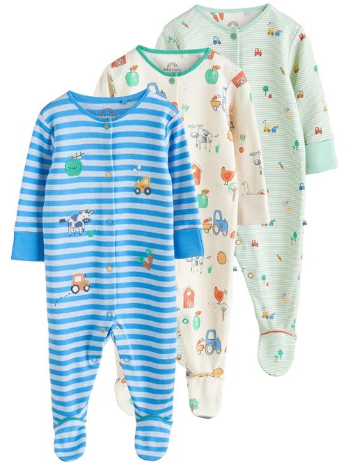 Next Nattøj  royalblå / pastelgul / grå-meleret / pastelgrøn